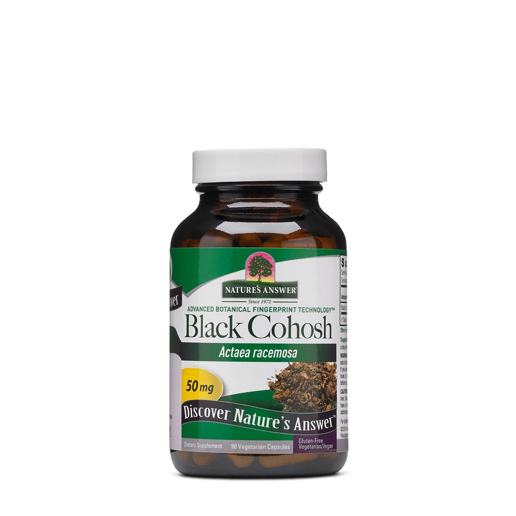 Naturer Svar Svart Cohosh Root Powder 50mg 90 Vegetariske kapsler | Menopausal støtte | Hot Flash Relief |