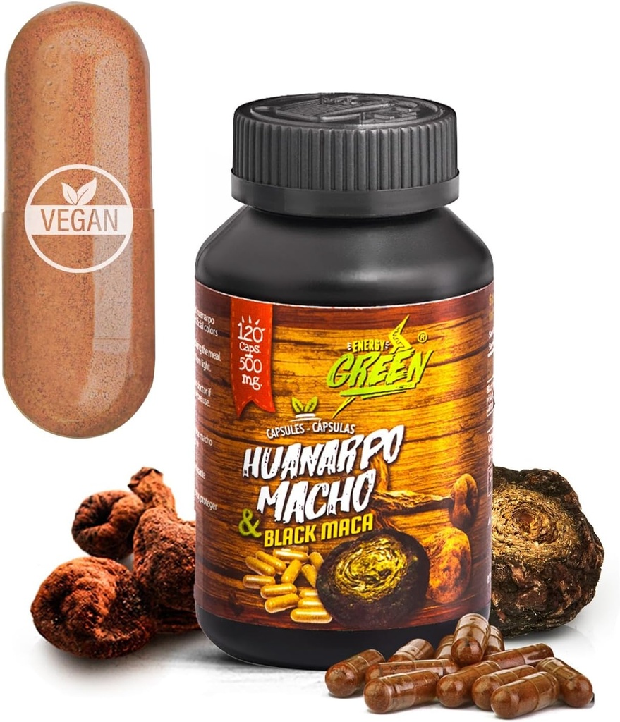 Svart Maca Root og Huanarpo Macho Kapsler L 100% naturlig Energizer og Booster l Immune Support for menn (1500mg per servering) l Mann Helse smidige l Andes