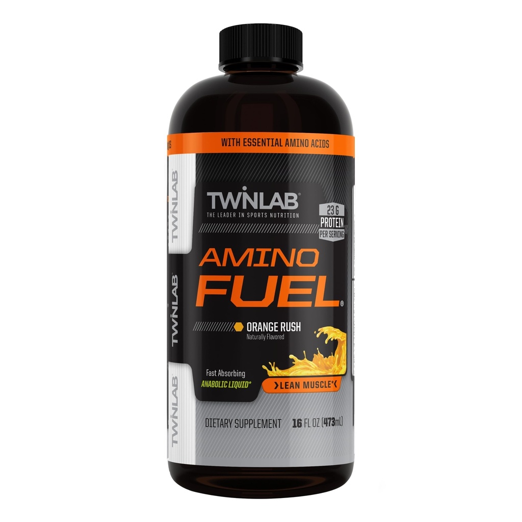 Twinlab Amino brensel - Pre-Workout og post-Workout Energi Drink & Supplement -16 floz, Orange Rush