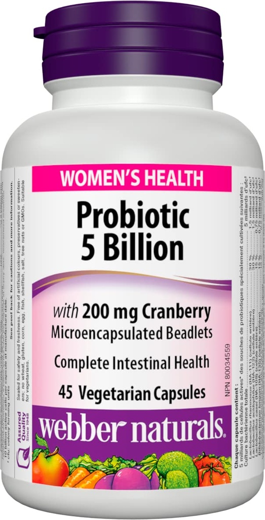 Webber Naturals Women's Multi Probiotic med Cranberry, 45 kapsler