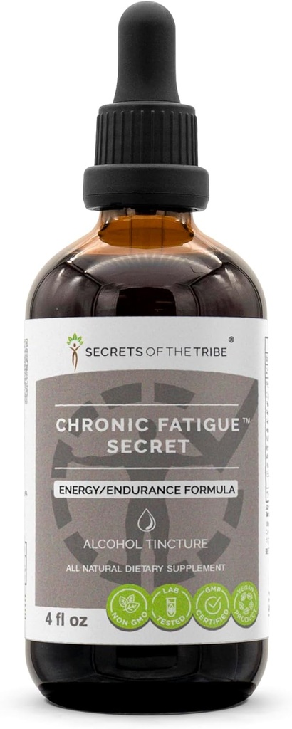 Secrets of the Tribe - kronisk tretthet hemmelighet, herbal kosttilskudd blander alkohol flytende ekstrakt, energi / utholdenhet formel (4 fl oz)