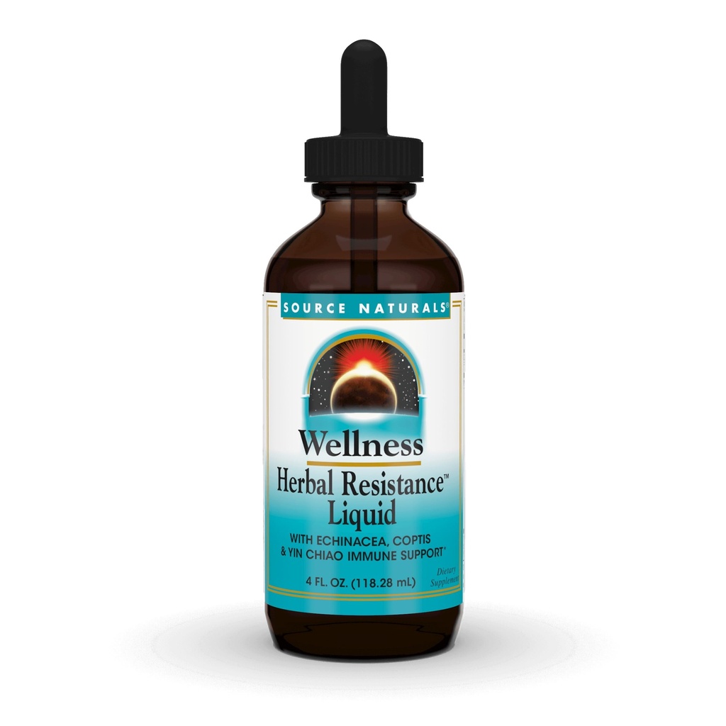 Kilde Naturals wellness Herbal motstand flytende immunforsvar supplement og immunforsvar Booster med Echinacea, eldrebær og Yin Chiao - 4 Fluid Oz