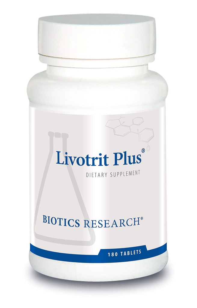 Biotikk forskning Livotrit Plus Liver Cleanse og Detox støtte Supplement Naturlig ikke GMO Herbal blanding med melk Thistle 180 tabletter