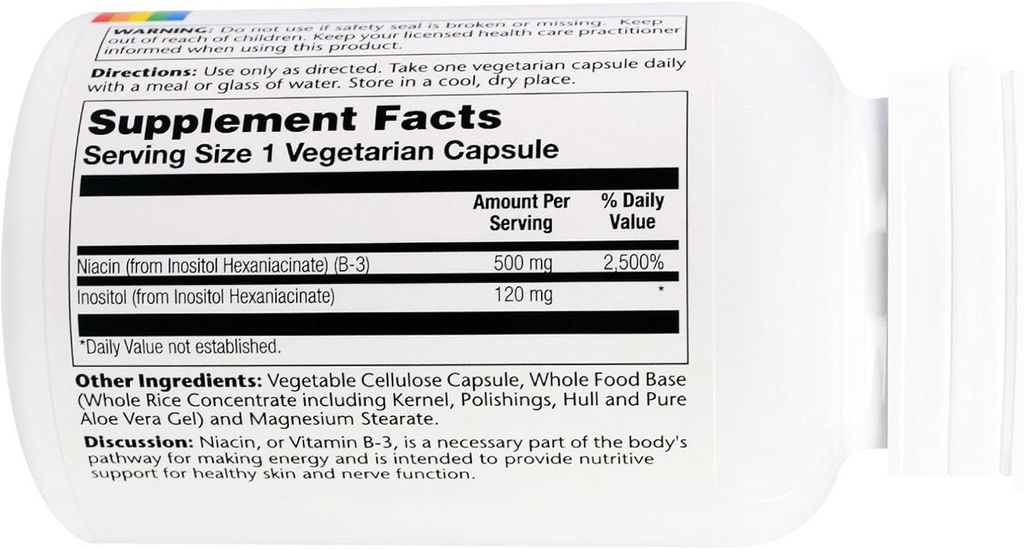Solaray - No Flush Niacin, 500 mg, 100 kapsler