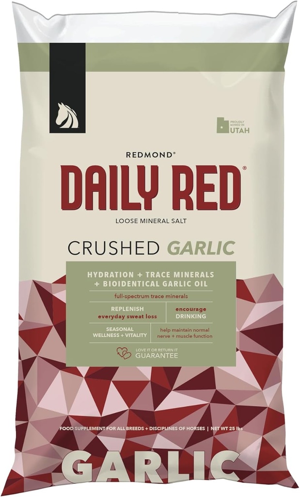 Daglig RED Crushed hvitløk - Mineral Supplement for hester (25 LB hvitløk)