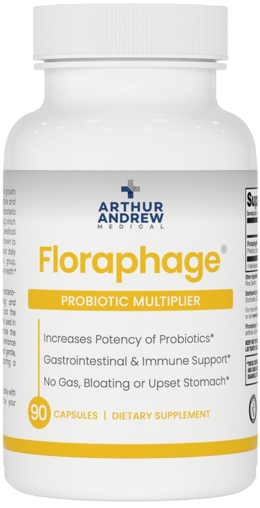 Arthur Andrew Medical, Florafage, Prebiotic Formula og Probiotic Multiplier, 90 kapsler