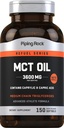 Piping Rock MCT Olje Softgel Kapsler | 3600 mg | 150 piller | keto-godkjent | Ikke-GMO, Glutenfri Supplement
