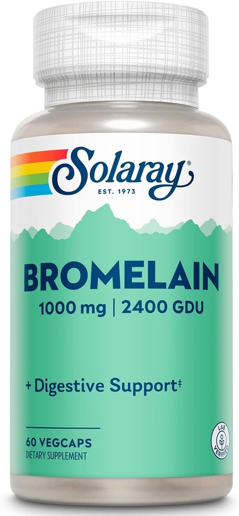 SOLARAY Bromelain Supplement, 1000mg