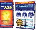 Lipozene vekttap piller dobbel pakke og MetaboUp Plus termogene kosttilskudd - Appetitt Suppressant
