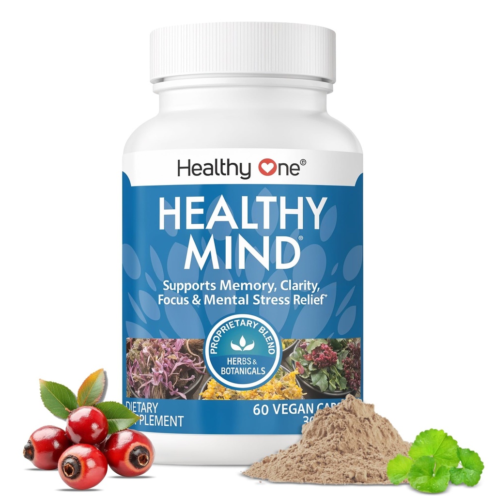 Sunn Mind - Sikker for Tenåringer - Hjerne Tåke - Kognitiv funksjon - Konsentrasjon - Fokus - Neural Optimization - Mood - Ginkgo Biloba - Ginseng - Rhodiola - Bacopa - Gotu Kola - Grønn Te - 60 Count