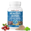 Sunn Mind - Sikker for Tenåringer - Hjerne Tåke - Kognitiv funksjon - Konsentrasjon - Fokus - Neural Optimization - Mood - Ginkgo Biloba - Ginseng - Rhodiola - Bacopa - Gotu Kola - Grønn Te - 60 Count