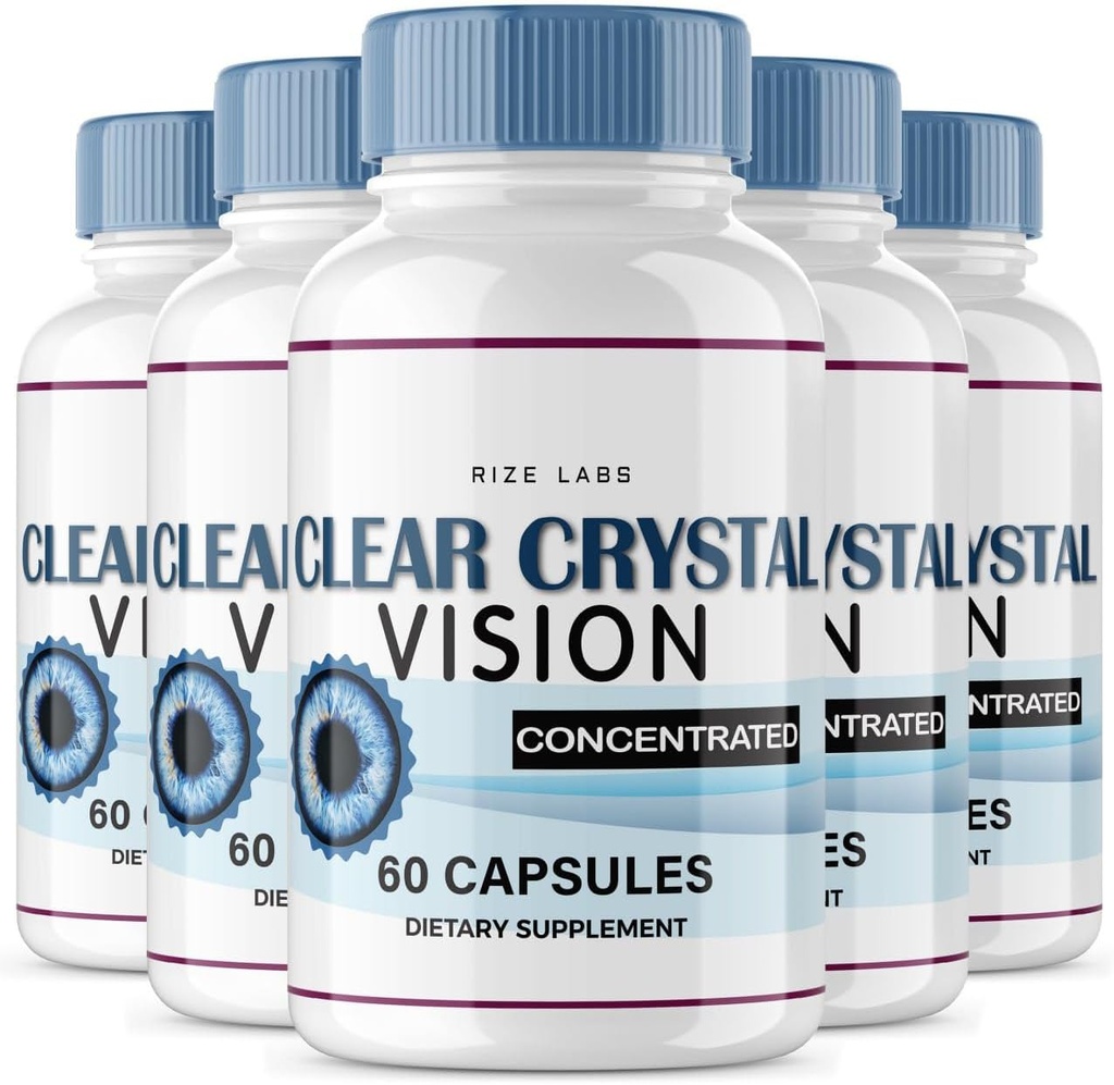 Rise Labs (5 Pack) Clear Crystal Vision Supplement, Clear Crystal Vision for Blurry Eyes, ClearCrystal Vision å støtte sunne øyefunksjoner, Clear Crystal Vision Formula anmeldelser (300 kapsler)