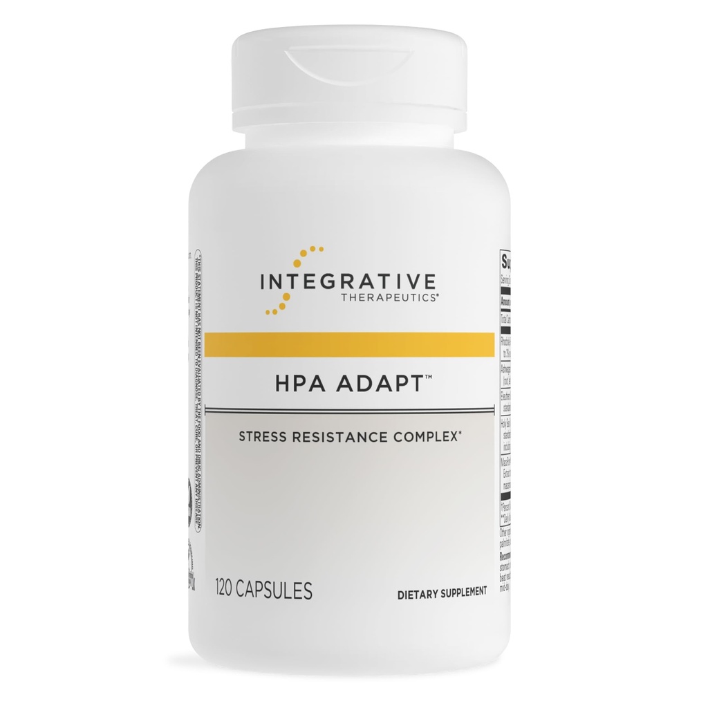 Integrativ terapi HPA Adapt - Adaptogen Supplement for stress støtte* - Inkluderer Ashwagandha, Rhodiola og andre Adaptogene urter* - Vegan, Dairy-Free og Glutenfri - 120 Kapsler
