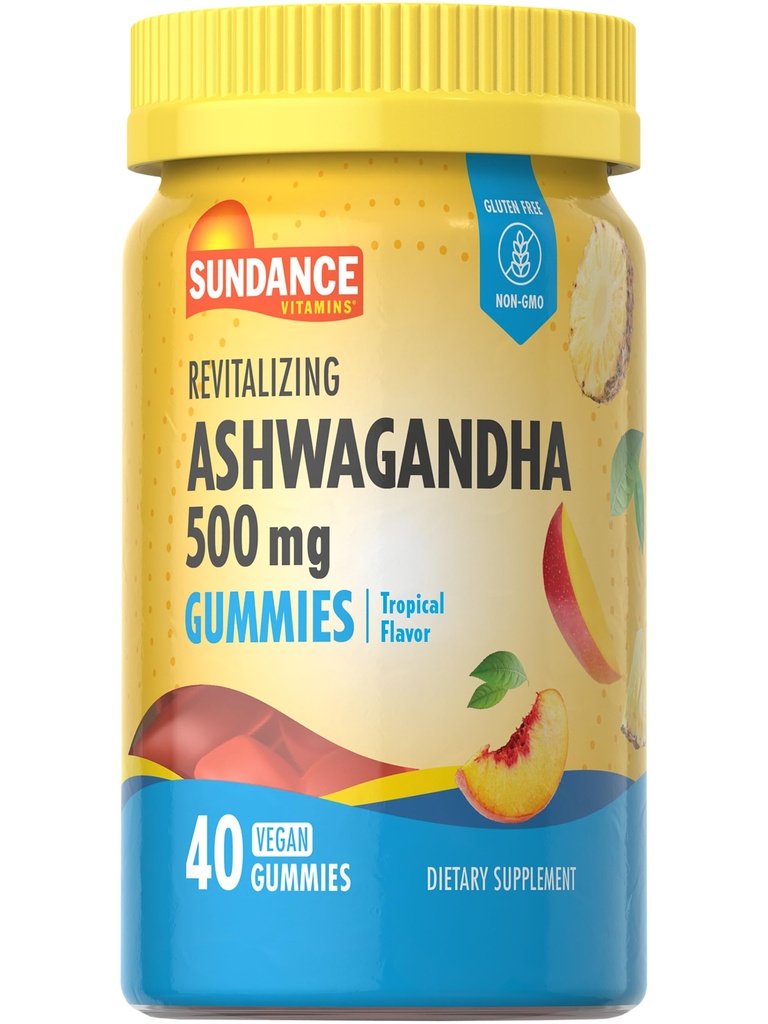 Sundance Ashwagandha Gummies | 500mg | 40 Vegan Gummies | Vegan, ikke-GMO, og Glutenfri Supplement