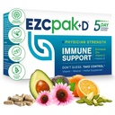 EZC Pak 5-dagers immunsystem Booster med Echinacea, Vitamin C, Sink & Vitamin D - Tapered Immune Support Supplement for voksne - Støtter immunisme, enkel reisestørrelse Supplement Pack