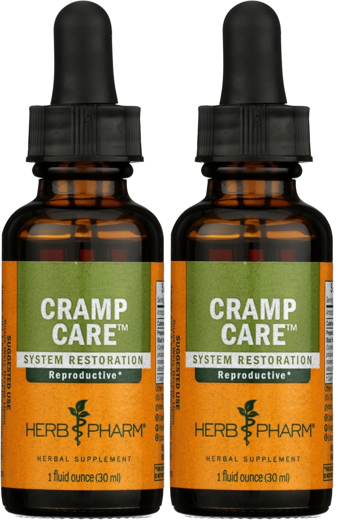 Herb Pharm Cramp Care flytende urteekstrakt å støtte en sunn menstruell syklus - 1 Ounce (pakke med 2)