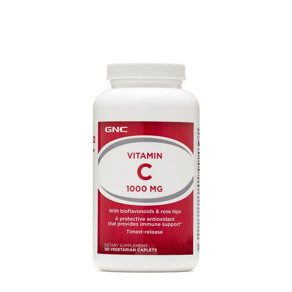 GNC Vitamin C 1000 med bioflavonoider og rose hips timed release 180 tabletter