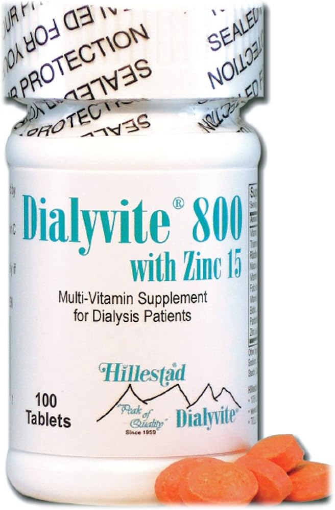 Dialyvite 800 med sink 15 mg. - 100 tabs (renalt kosttilskudd)