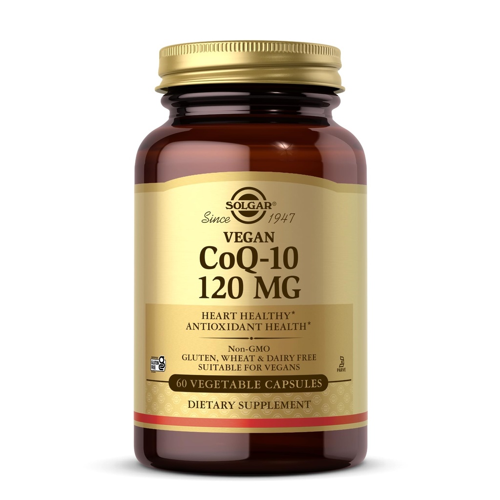 Solgar Vegansk CoQ-10 120 mg - 60 Grønnsaker Kapsler - Antioksidant Helse - Ikke-GMO, Glutenfri, Dairy Free, Kosher - 60 Services