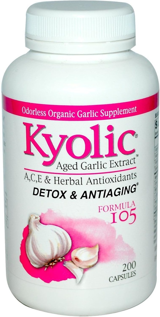 Kyolisk eldre hvitløk ekstraktTM detox og anti-aldring formel 105 - 200 kapsler