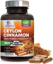 Organic Ceylon Cinnamon Supplement 1800 mg - Certified Organic Ceylon Cinnamon pulver piller - Energi og hjerte støtte for kvinner og menn, flaske i USA, Antioksidant, Glutenfri, Ikke-GMO - 120 Kapsler