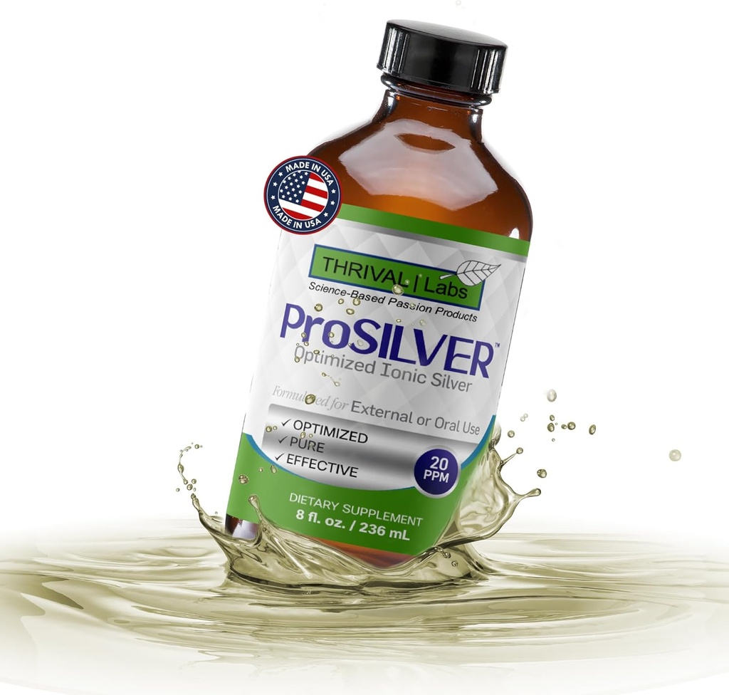 Ionic colloidal sølv flytende 20 PPM Bio aktiv for immun støtte glassflaske 8oz organisk kosttilskudd