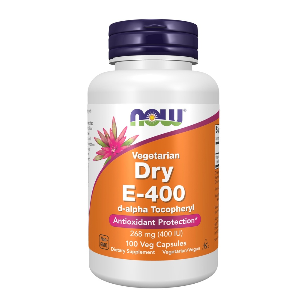 NU Mattilskudd, Vitamin E-400 IU D-Alfa Tokoferyl, Tørr, Antioksidant Beskyttelse*, 100 Veg Kapsler