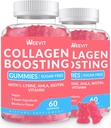 Samlaget Økning Gummier, Vegan kollagen Gummier for kvinner med L-Lysine, Amla, Biotin, Vitamin C, A, E, kollagen Booster Gummier Supplement for hår hud negler