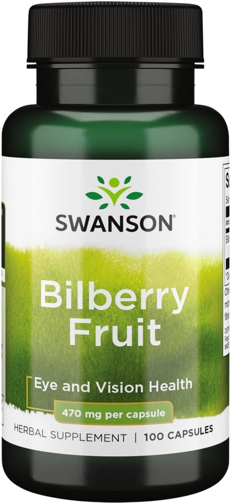 Swanson Bilbær frukt 470 Milligrams 100 kapsler