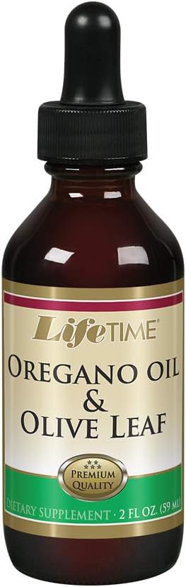 LIFETIME Organic Oregano Olje og Olive Leaf slippes | Sunn Immune System Support | laget i USA | 2 FL oz | 59