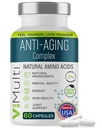 Anti-aldring naturlige aminosyrer Supplement for kvinner og menn - støtter immun helse, energi, jevnere hudtone, og restaurativ søvn, anti-aldring kosttilskudd piller for lang tid, 60 kapsler