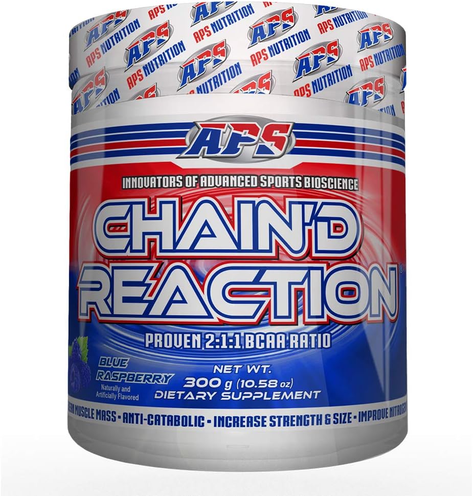 Chain'd Reaction - Den ultimate BCAA Amino Acid Recovery Hjelp for muskelvekst, Blå bringebær, 300 gram