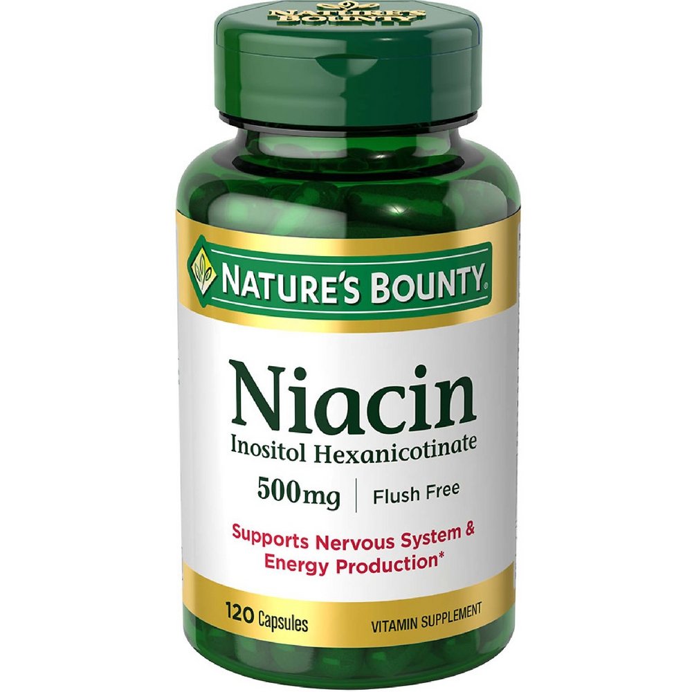 Natures Bounty Niacin 500 mg kapsler 120 ea (pakning med 2)