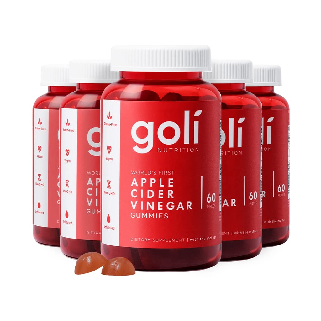 Goli Apple Cider Vinegar Gummy vitaminer - 300 greve - Vitamin B12, Gelatin-fri, Glutenfri, Vegan & Ikke-GMO