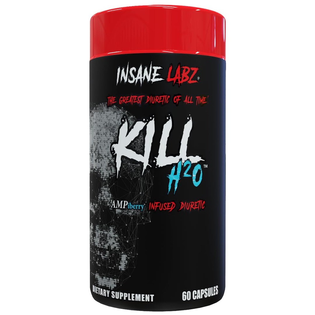 Insane Labz drepe H2O, ampiberry infisert diuretisk, redusere vanntetthet og bloating relief med Dandelion rot og grønn teekstrakt, 20 serveringer