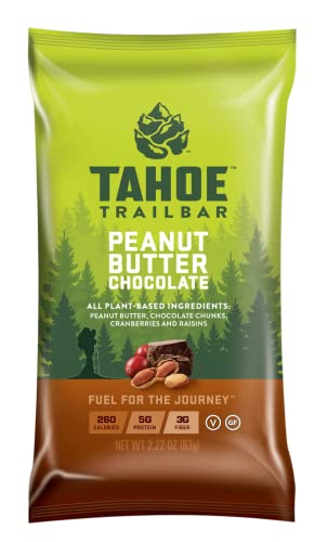 Tahoe Trail Bar, Plantebasert Natural Energy Bar (2.22 Ounce Protein Bar, 12 Tel) Høyt protein Ikke-GMO, Glutenfri, Vegan Sunn Snacks - Peanut Smør Sjokolade