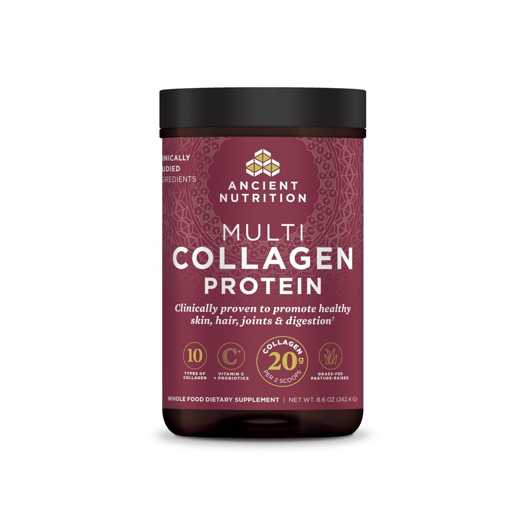 Gamle Ernæring Hydrolysert kollagen Peptides pulver, uflavorerte multi kollagen pulver pakker for kvinner og menn med vitamin C, 24 serveringer, støtter huden og neglene, Gut helse