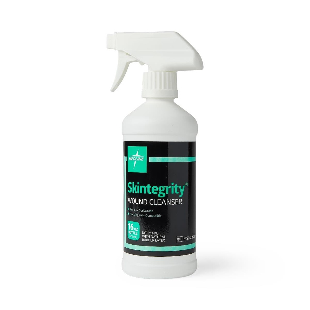 Medline Skintegrity sår Cleanser (pakke med 1), 16 ounce Spray Bottle, for sår rengjøring, avbridering, fjerning av protein, trykkskader, infiserte sår, spray kan justeres fra tåke til strøm