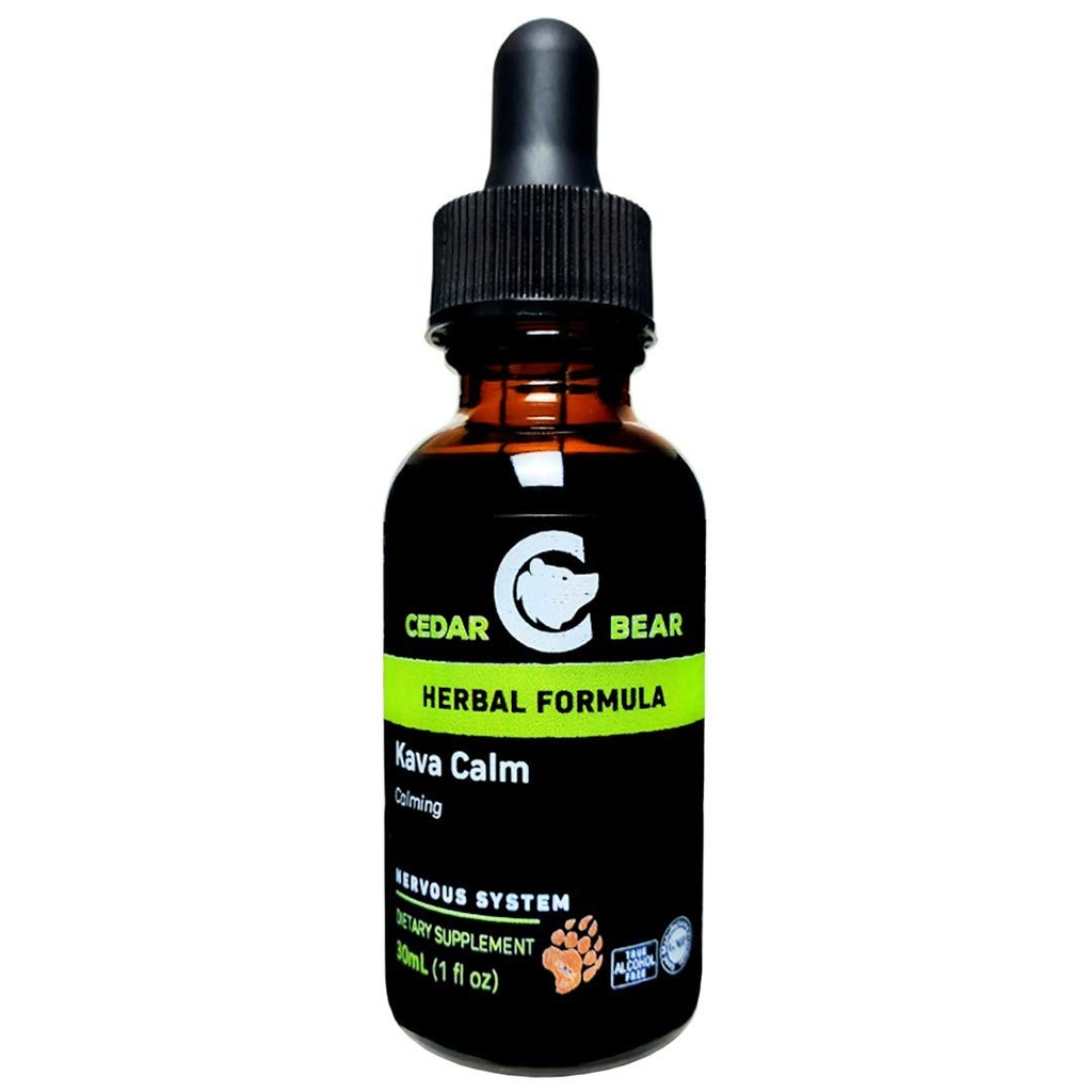 Cedar Bear Kava beroliger et flytende urtetilskudd som støtter sentralnerve og digestive systemer 1 FL Oz