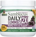 Naturens svar Sambucus Daily Gummies ® 2X Mer Elderbær 3200 mg Konsentrasjon | alkoholfri, glutenfri, gelatinfri, vegansk, ikke-GMO og ingen konserveringsmidler | (45 greve (pakke med 1)