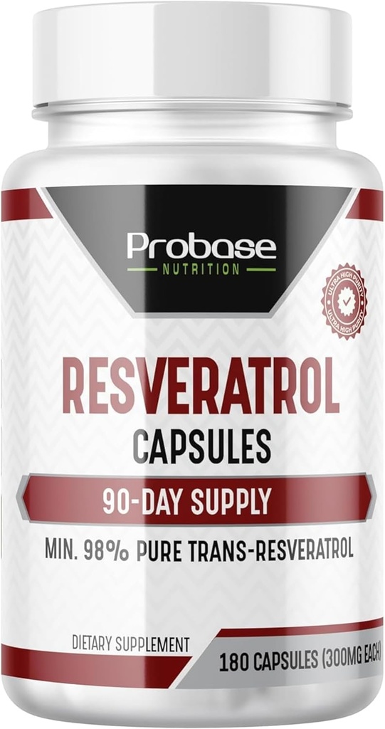 høy potens resveratrol kapsler over 98 prosent trans resveratrol antioksidant og sunn aldring 90 dagers forsyning 180 kapsler