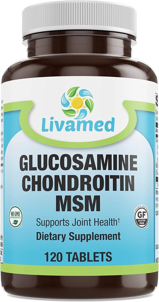 Glukosamine Chondroitin MSM Complete Complex - Felles støttetilskudd for kne, Tilbake, HIPS & Inflammasjon - Mobility Helse Supplement for smerte, smerte, sorg og betændelse - 120 tabletter