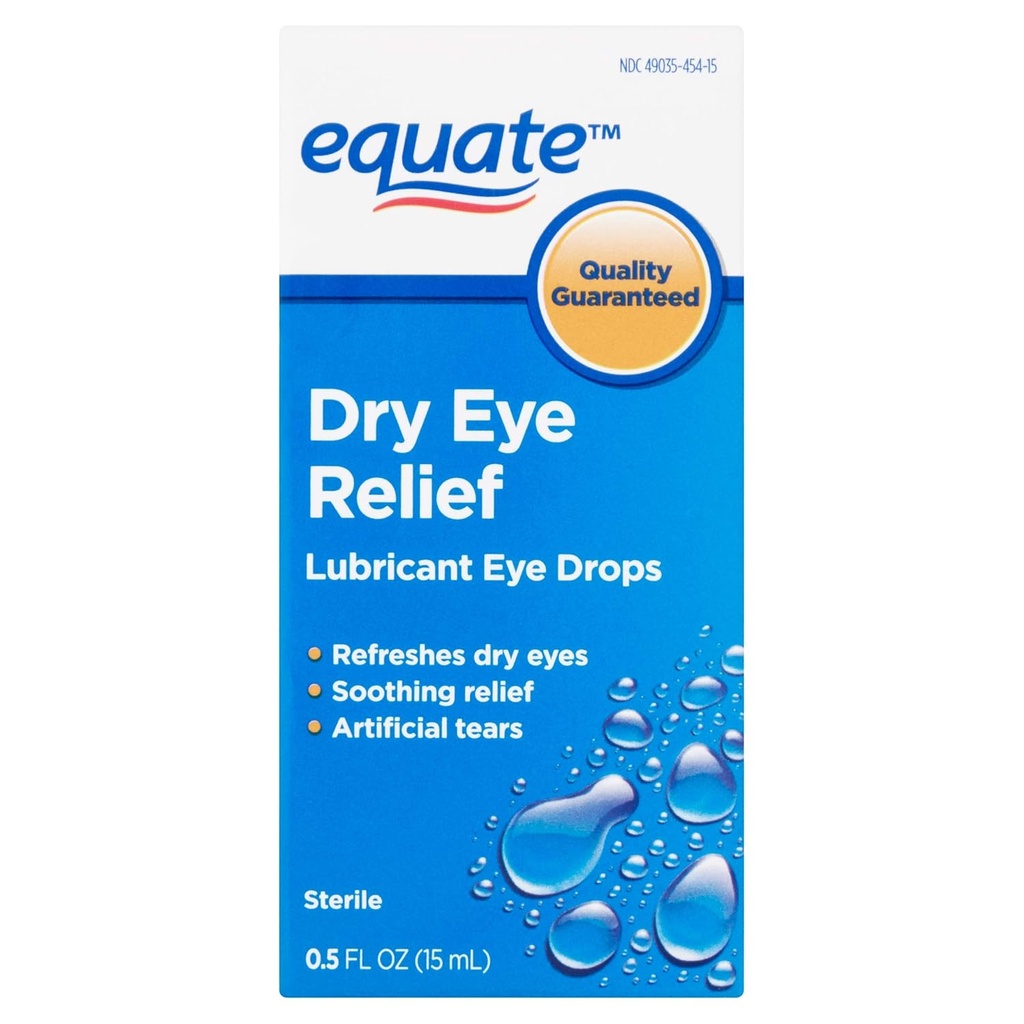 Ekvivalent: Sterile kunstige tårer Lubricant øyedråper, .5 fl oz
