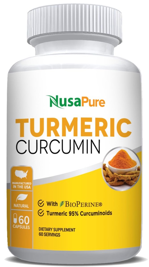 NusaPure Turmeric Curcumin 600 mg 60 kapsler Turmeric 95% Curcuminoids kosttilskudd