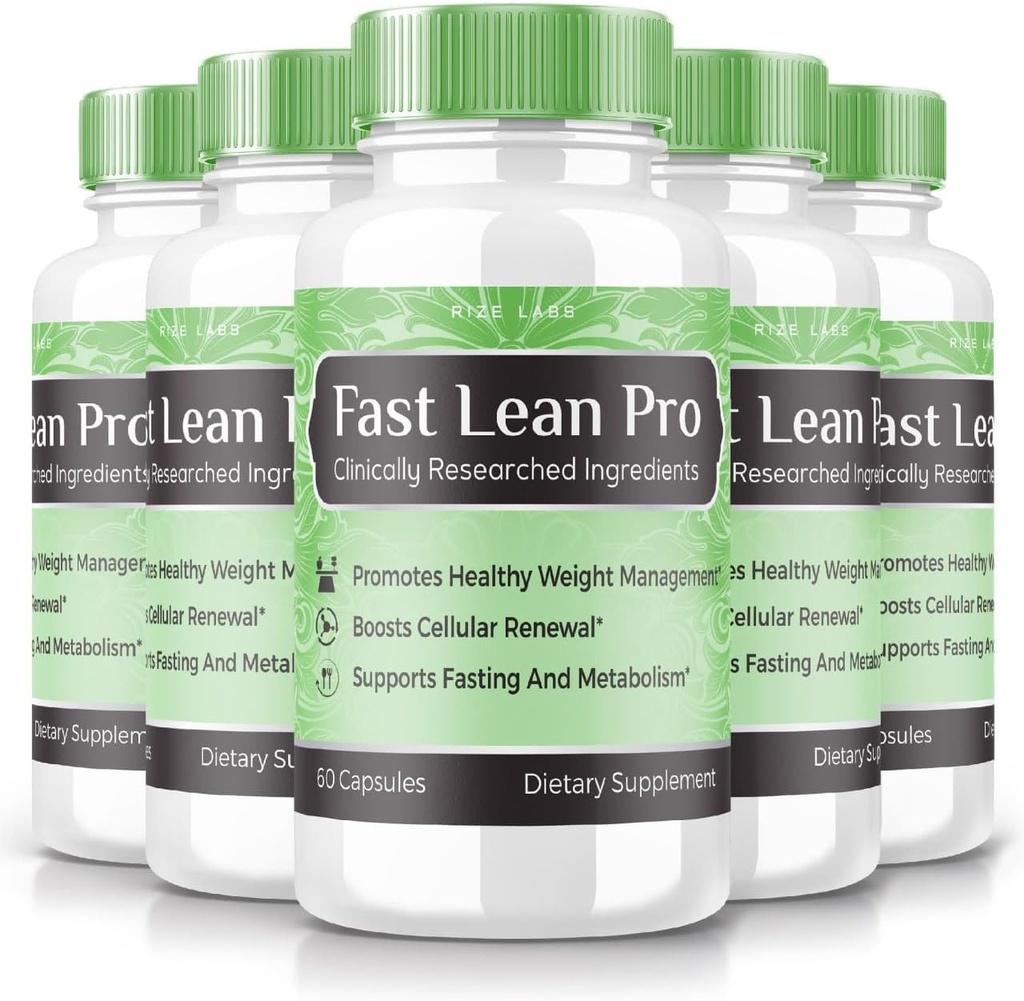 Rise Labs - Fast Lean Pro Dietary Supplement, Avanserte Formula kapsler for ekstra styrke, ikke GMO, fremmer sunn vektkontroll (300 kapsler) (offisiell pakke av 5)