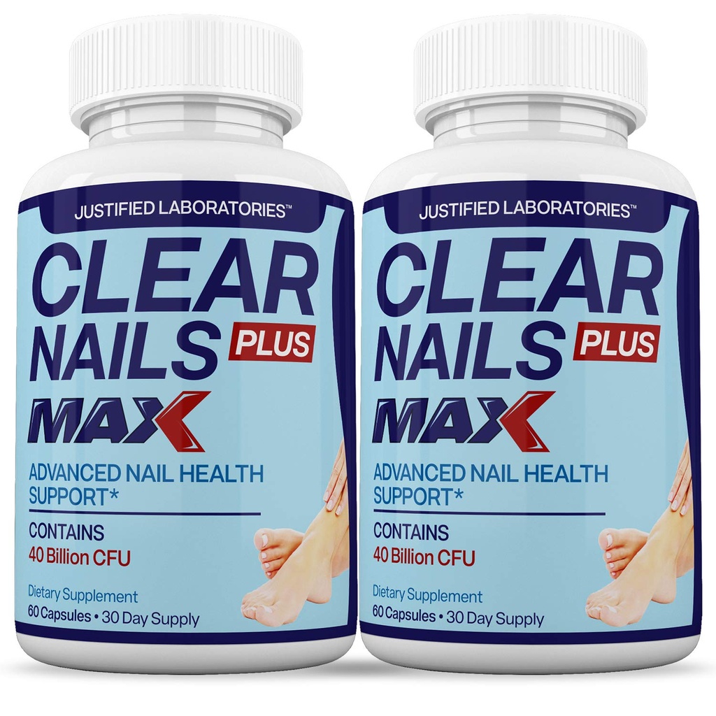 Justifiserte Laboratories (2 Pack) Clear Nails Plus Max piller 40 milliarder CFU Probiotiske 60 kapsler