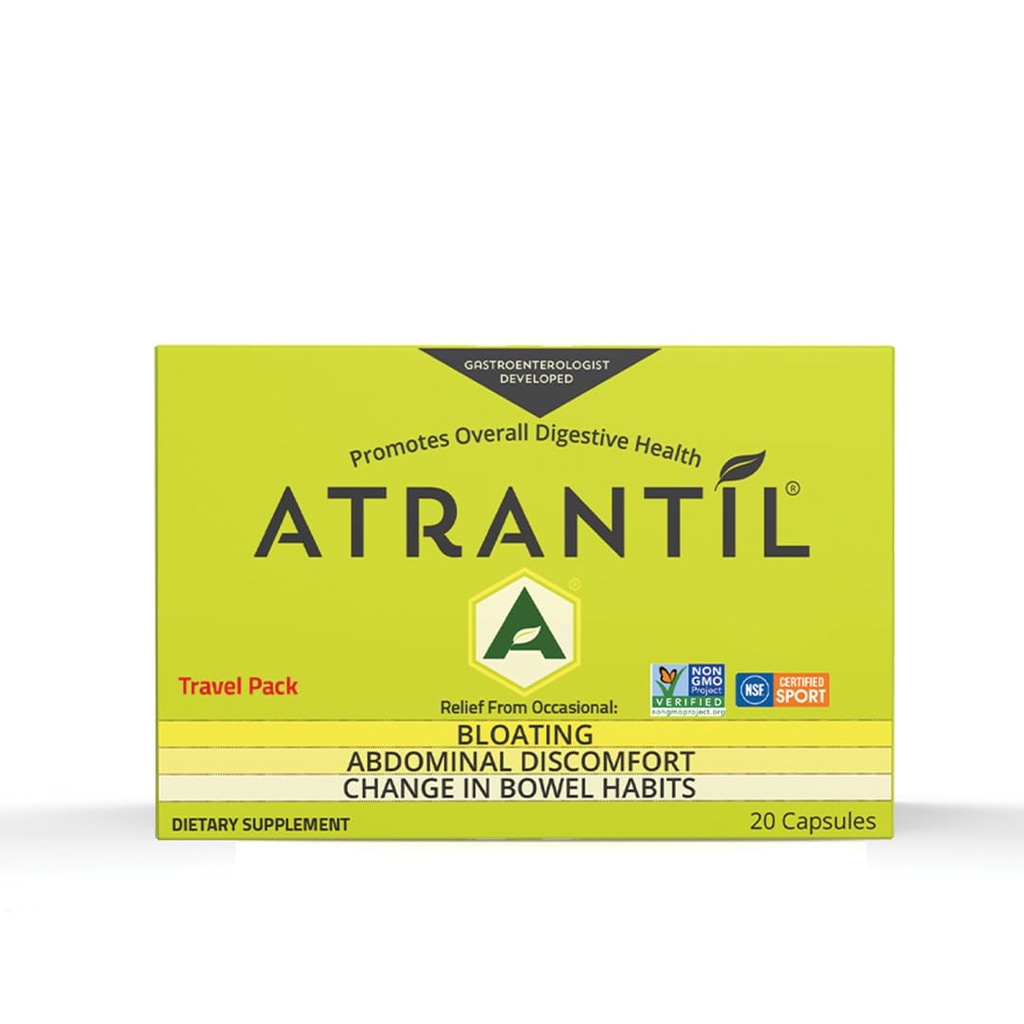 Attrantil reisepakke (20 greve): Bloating, bukspytt Discomfort, og endring i Bowell Habits