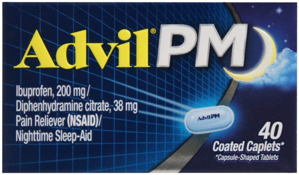 Advil PM 200 mg coated caplets 40 ea (Pack of 6)