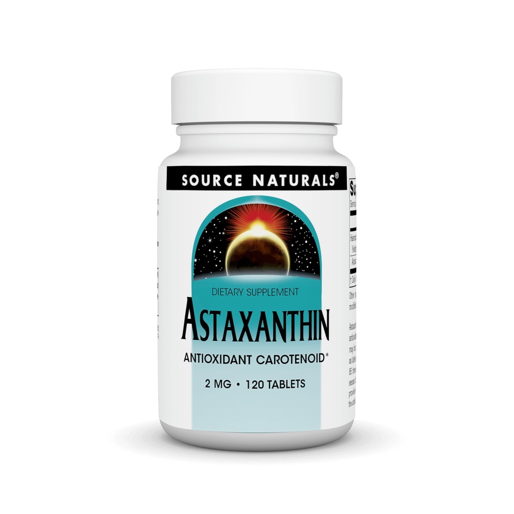 Source Naturals Astaxanthin, Antioksidant karotenoid*, 2 mg - 120 tabletter