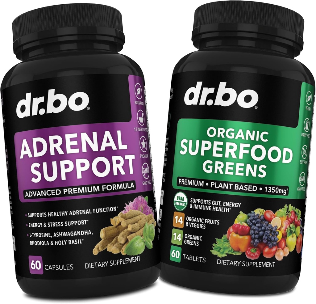Adrenal støtte og økologisk supermat Grønn og frukt kosttilskudd - daglig energi Super mat frukt og grønnsaker Supplement tabletter Plus grønnsaker